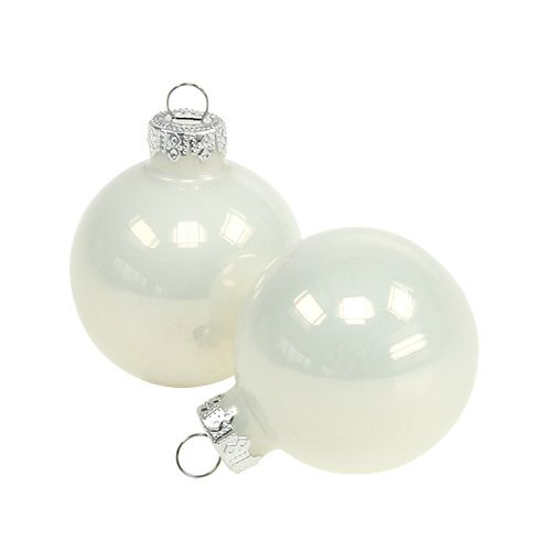 Floristik21 Weihnachtskugel Ø4cm Weiß glänzend 24St