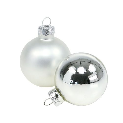 Floristik21 Weihnachtskugel Ø4cm Silber Glanz/Matt 24St