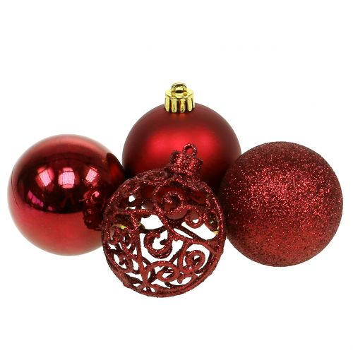 Floristik21 Weihnachtskugel Rot Ø6cm 16St