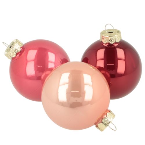 Weihnachtskugeln Glas 6cm Rot Rosa Set 24 Stück Innenbereich