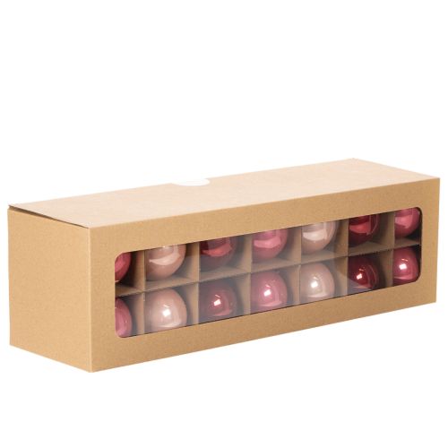 Weihnachtskugeln Glas 6cm Rot Rosa Set 24 Stück Innenbereich | Floristik21.de