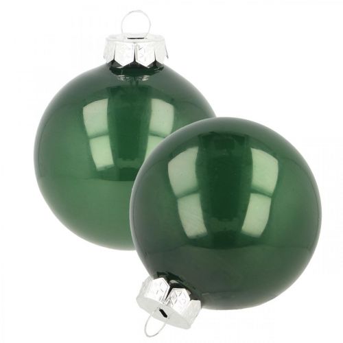 Weihnachtskugeln Glas Christbaumkugeln Grün Matt Ø6cm 24St