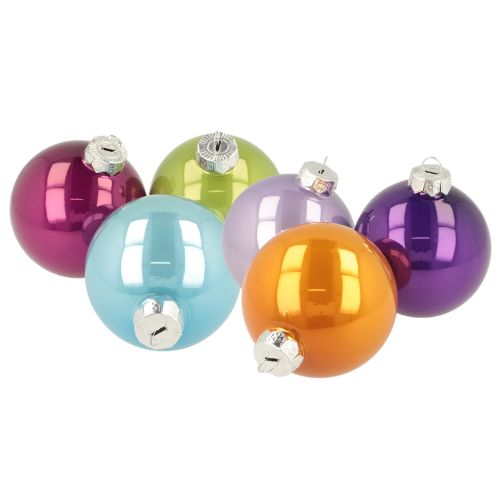 Weihnachtskugel-Set Glas 75mm Bunt 14 Stück Innenbereich einkaufen | Floristik21.de