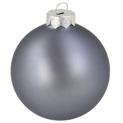 Artikel Kugeln aus Glas Blau Silber Matt Glänzend 7,5cm 12er Set für festliche Deko
