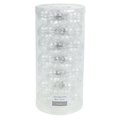 Artikel Weihnachtskugel Glas Ø4cm klar 24 St