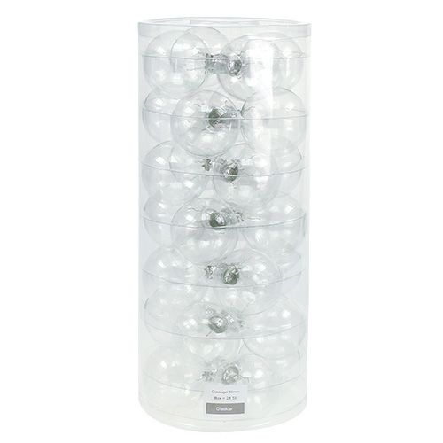Floristik21 Weihnachtskugel Glas Ø6cm klar 24 St