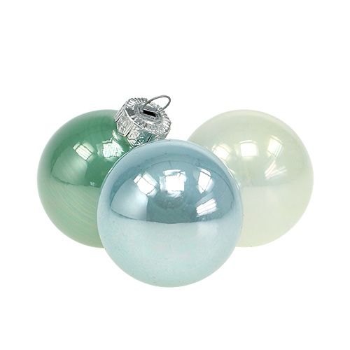 Floristik21 Weihnachtskugel Glas Ø3,5cm Mint sort. 16 St