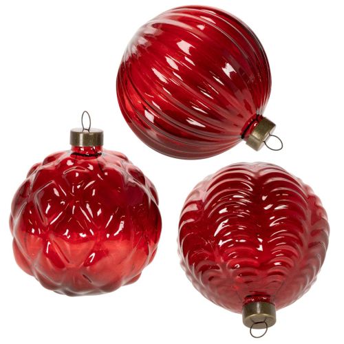 Weihnachtskugeln Glas Rot 8cm 12er-Set