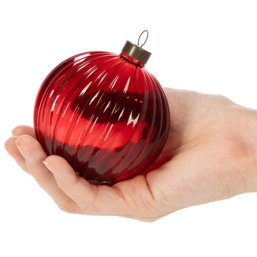 Weihnachtskugeln Glas Rot 8cm 12er-Set | Floristik21.de