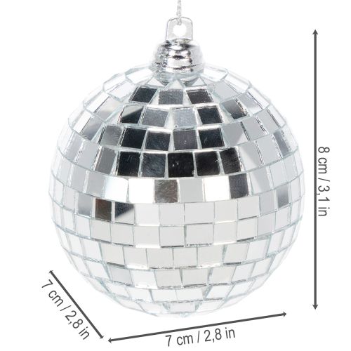 Weihnachtskugel Spiegeloptik 7 cm Silber 6er Set | Floristik21.de