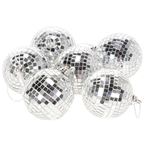 Weihnachtskugel Spiegeloptik 7 cm Silber 6er Set | Floristik21.de