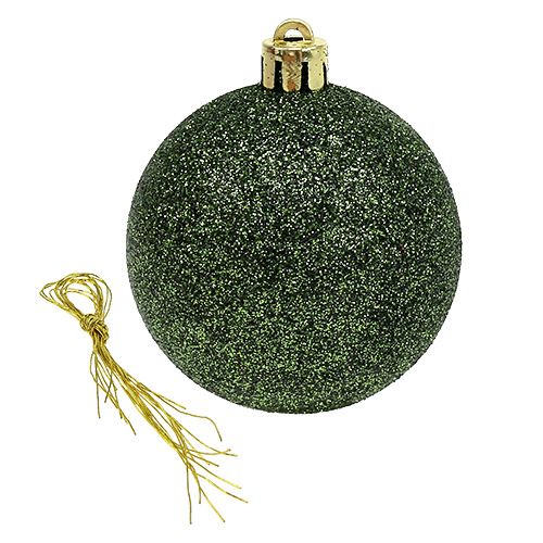 Weihnachtskugel Plastik Ø6cm Grün 10St | Floristik21.de