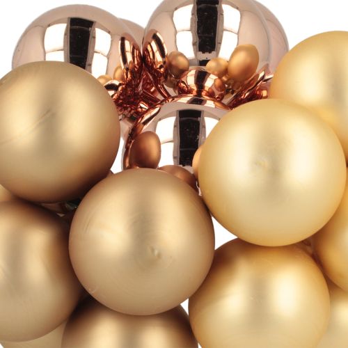 Artikel Weihnachtskugeln Glas Rosé Gold Ø40mm Spiegelbeeren Set 32 Stück