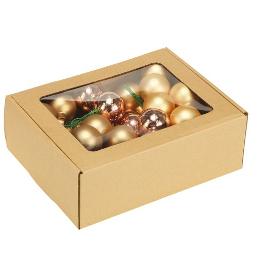 Artikel Weihnachtskugeln Glas Rosé Gold Ø40mm Spiegelbeeren Set 32 Stück