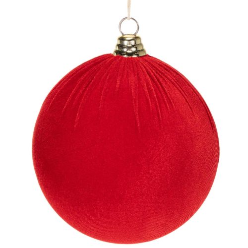 Weihnachtskugel Rot Samtoptik Ø 20 cm 3er-Set für Innenräume