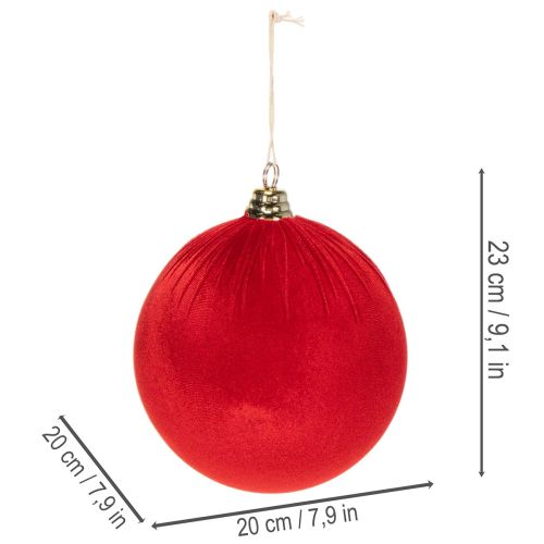 Weihnachtskugel Rot Samtoptik