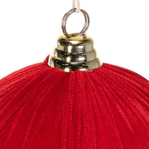 Weihnachtskugel Rot Samtoptik