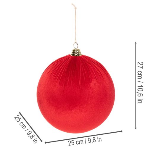 Weihnachtskugel Rot Samt Ø25cm
