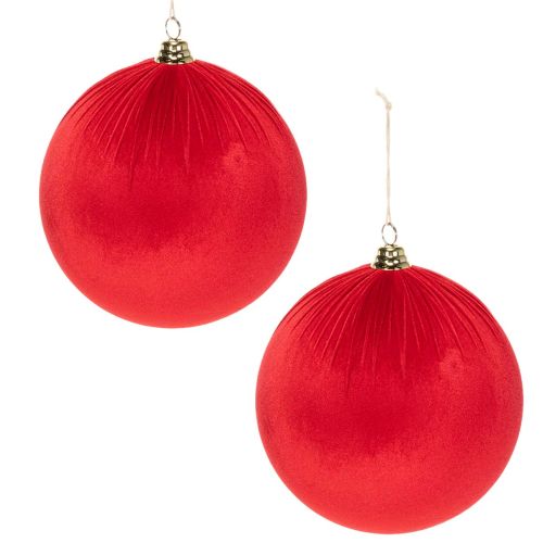 Weihnachtskugel Rot Samt Ø25cm