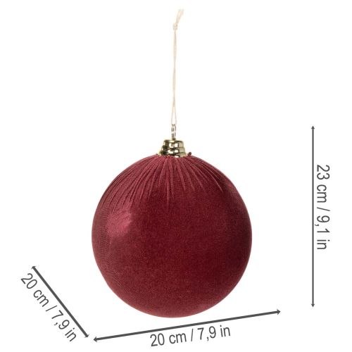 Weihnachtskugel Samtoptik Rot