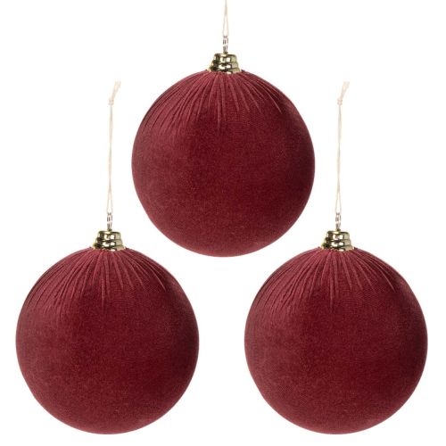 Weihnachtskugel Samtoptik Rot