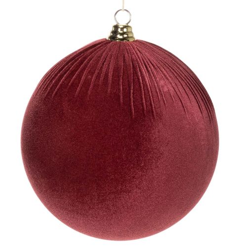 Weihnachtskugel Samt Rot 25cm 2er-Set für Innen