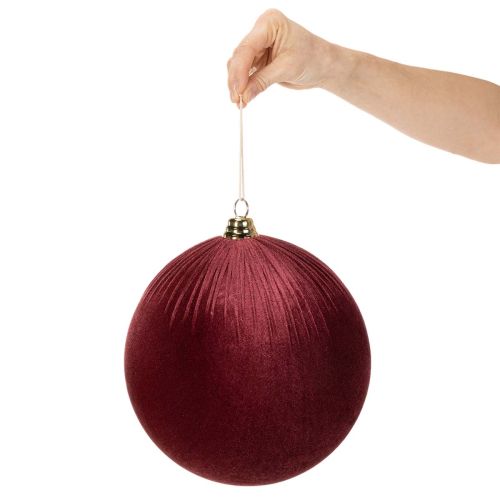 Weihnachtskugel Samt Rot 25cm 2er-Set für Innen | Floristik21.de