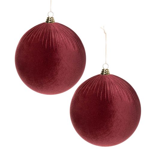 Weihnachtskugel Samt Rot 25cm