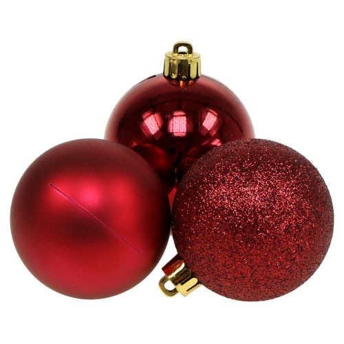 Floristik21 Weihnachtskugel Rubinrot Mix Ø6cm 10St