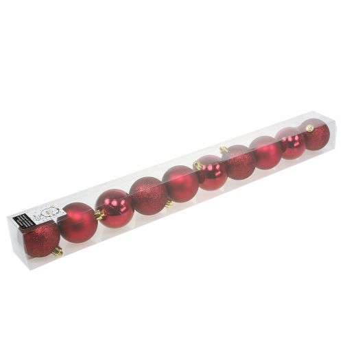 Weihnachtskugel Rubinrot Mix Ø6cm 10St
