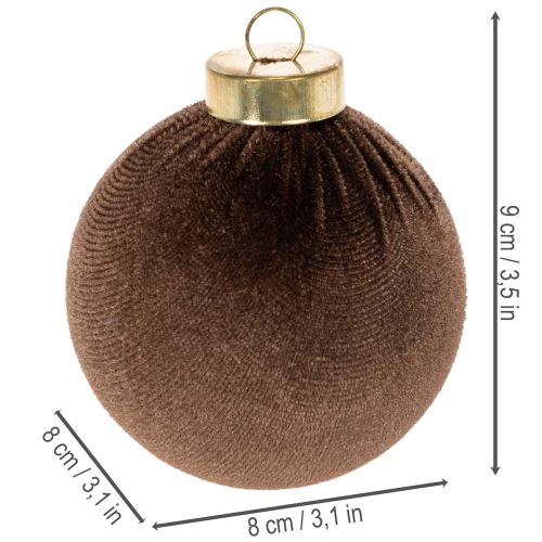 Weihnachtskugel 8cm Samtoptik