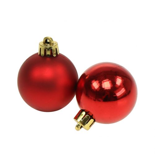 Floristik21 Weihnachtskugel Rot klein Ø4cm 16St