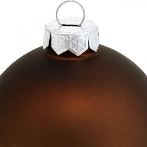 Christbaumkugel, Baumschmuck, Weihnachtskugeln Braun H6,5cm Ø6cm Echtglas 24St