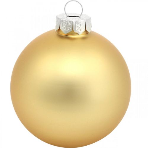 Floristik21 Baumkugel, Christbaumschmuck, Weihnachtskugel Golden H8,5cm Ø7,5cm Echtglas 12St