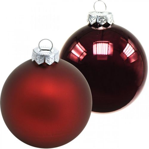 Floristik21 Weihnachtskugel, Christbaumschmuck, Glaskugeln Weinrot H8,5cm Ø7,5cm Echtglas 12St