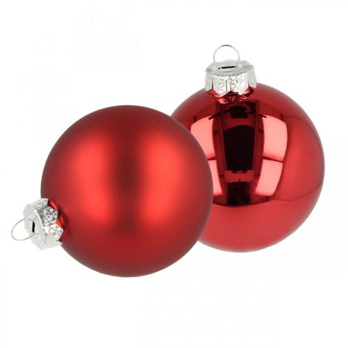 Floristik21 Christbaumkugel, Baumschmuck, Weihnachtskugel Rot H8,5cm Ø7,5cm Echtglas 12St