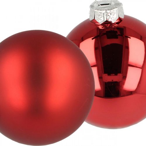 Floristik21 Christbaumkugel, Baumschmuck, Weihnachtskugel Rot H8,5cm Ø7,5cm Echtglas 12St