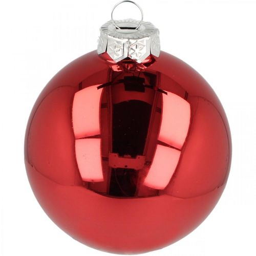 Floristik21 Christbaumkugel, Baumschmuck, Weihnachtskugel Rot H8,5cm Ø7,5cm Echtglas 12St