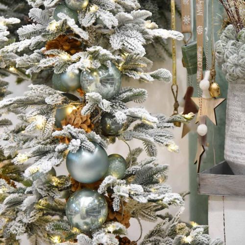 Weihnachtskugel, Baumschmuck, Christbaumkugel Grün Mint H6,5cm Ø6cm Echtglas 24St