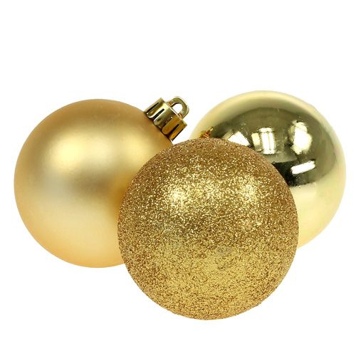 Floristik21 Weihnachtskugel Kunststoff Gold 6cm 10St