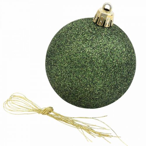 Floristik21 Weihnachtskugeln, Adventsdeko, Christbaumschmuck Orange/Golden/Grün Ø5,5cm Kunststoff 10St