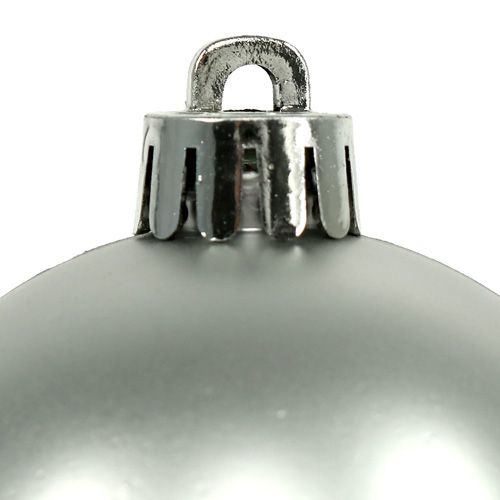 Weihnachtskugel Plastik Ø6cm Silber Mix 12St