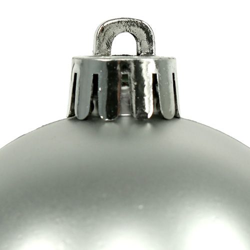 Floristik21 Weihnachtskugel Plastik Ø6cm Silber Mix 12St