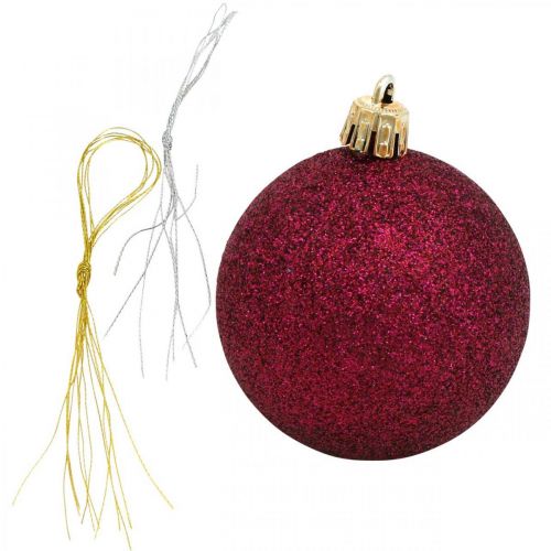 Floristik21 Christbaumkugeln, Weihnachtsdeko, Baumanhänger Rose/Rosa/Pink Ø5,5cm Kunststoff 10St