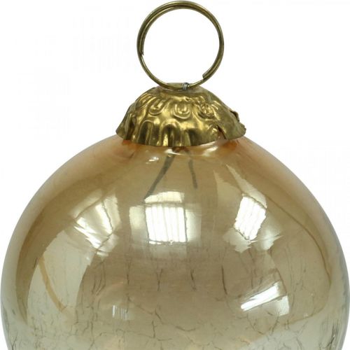 Floristik21 Weihnachtskugeln Glas Christbaumkugeln Klar, Braun Ø8cm 4St