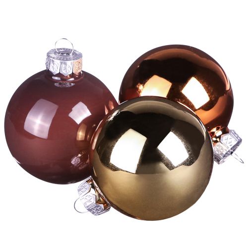 Artikel Elegante Weihnachtskugeln Gold Braun Glas 24er Set Ø6cm für festliche Dekoration