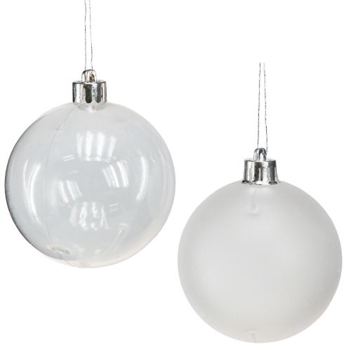 Artikel Weihnachtskugeln Kunststoff Klar Milchig Ø70mm 36St – Edle & Moderne Deko