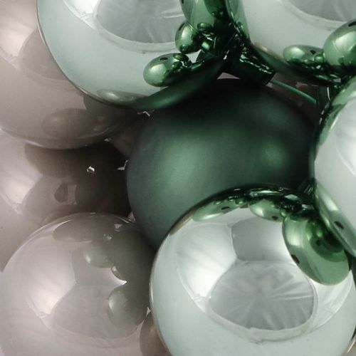 Artikel Weihnachtskugeln am Draht Glas Grün Grau dekorativ Ø40mm 32 Stück für festlichen Schmuck