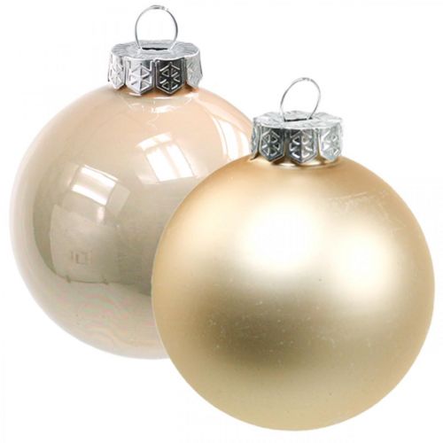 Floristik21 Weihnachtskugeln Glas Ø4cm Rosa, Creme Mix H4,5cm 24 St