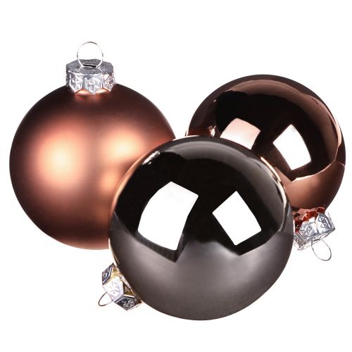 Artikel Weihnachtskugeln Silber Apricot Glas Ø7,5cm 12er Set für festliche Dekoration